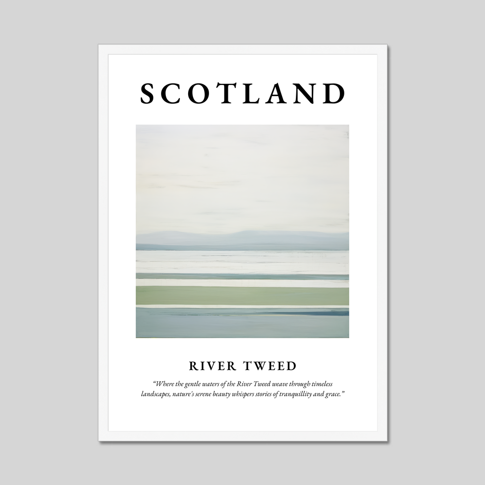 Poster in a white frame with the word Scotland