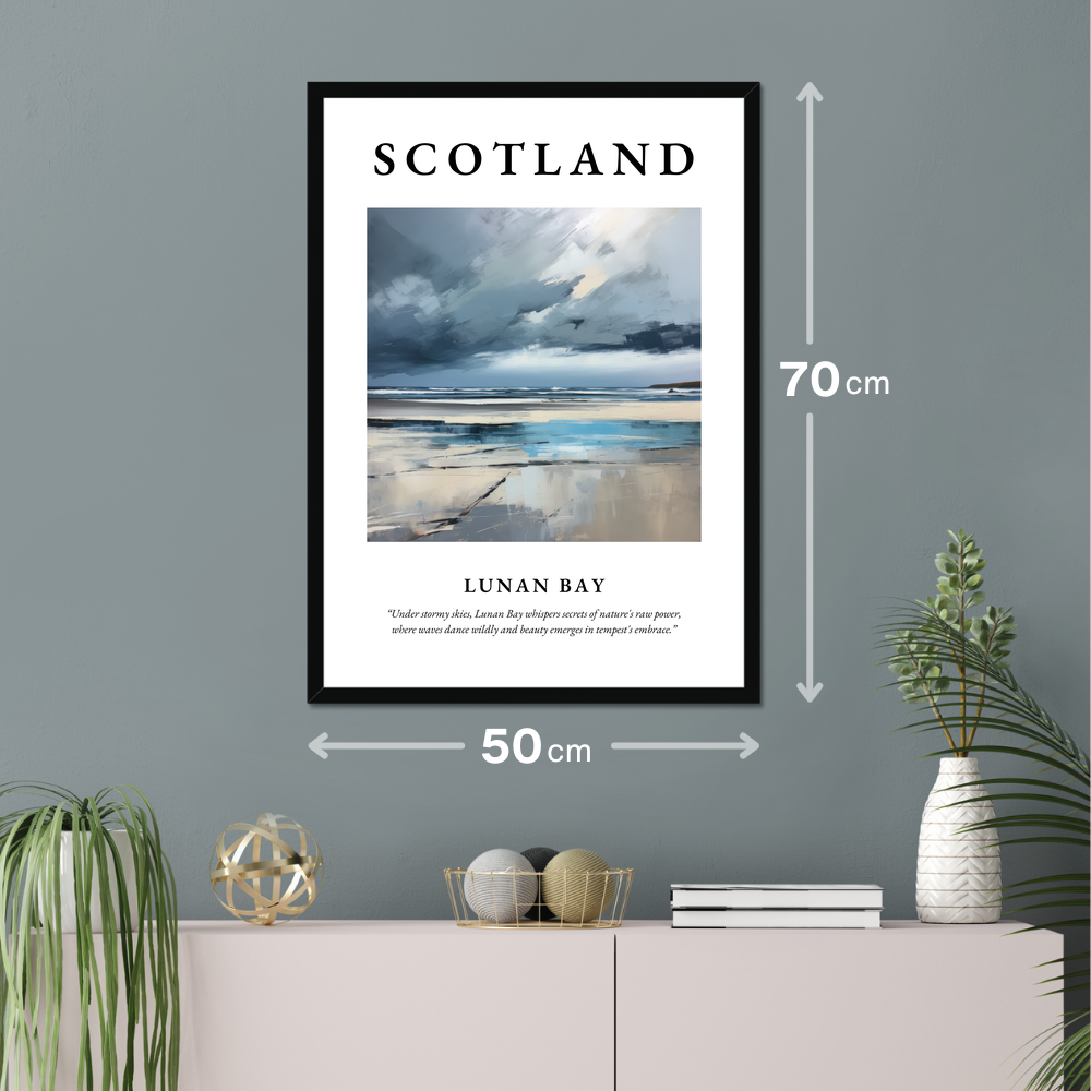 Poster of Lunan Bay hanging on a wall