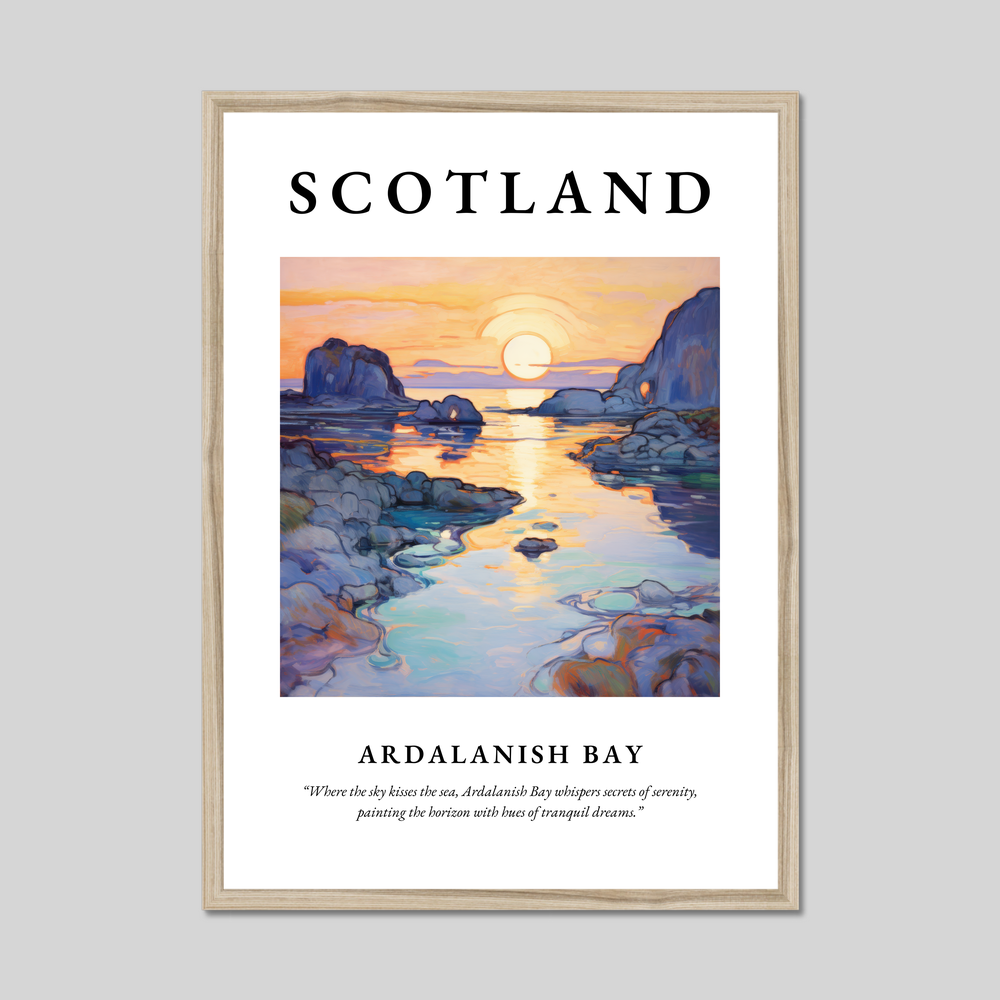 Poster in a natural frame with the word Scotland