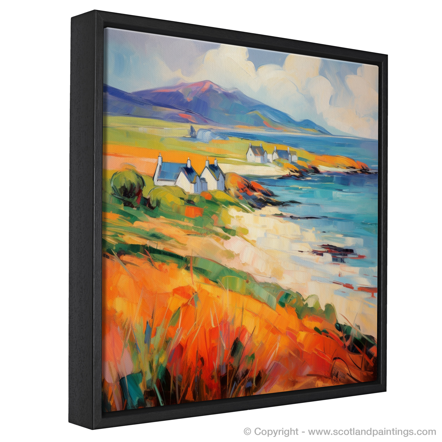 Catterline Bay Blaze: A Fauvist Homage to Scottish Charm