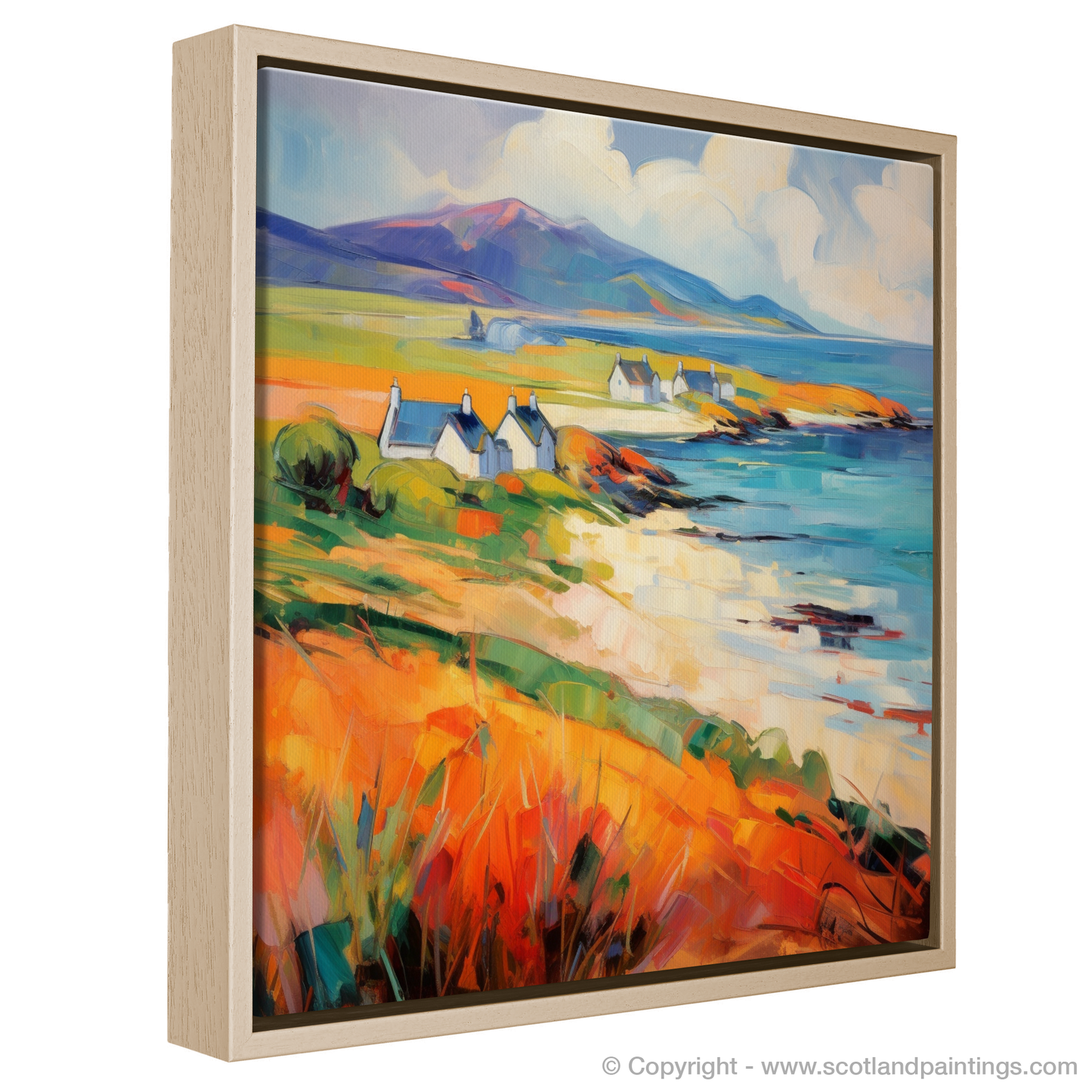 Catterline Bay Blaze: A Fauvist Homage to Scottish Charm