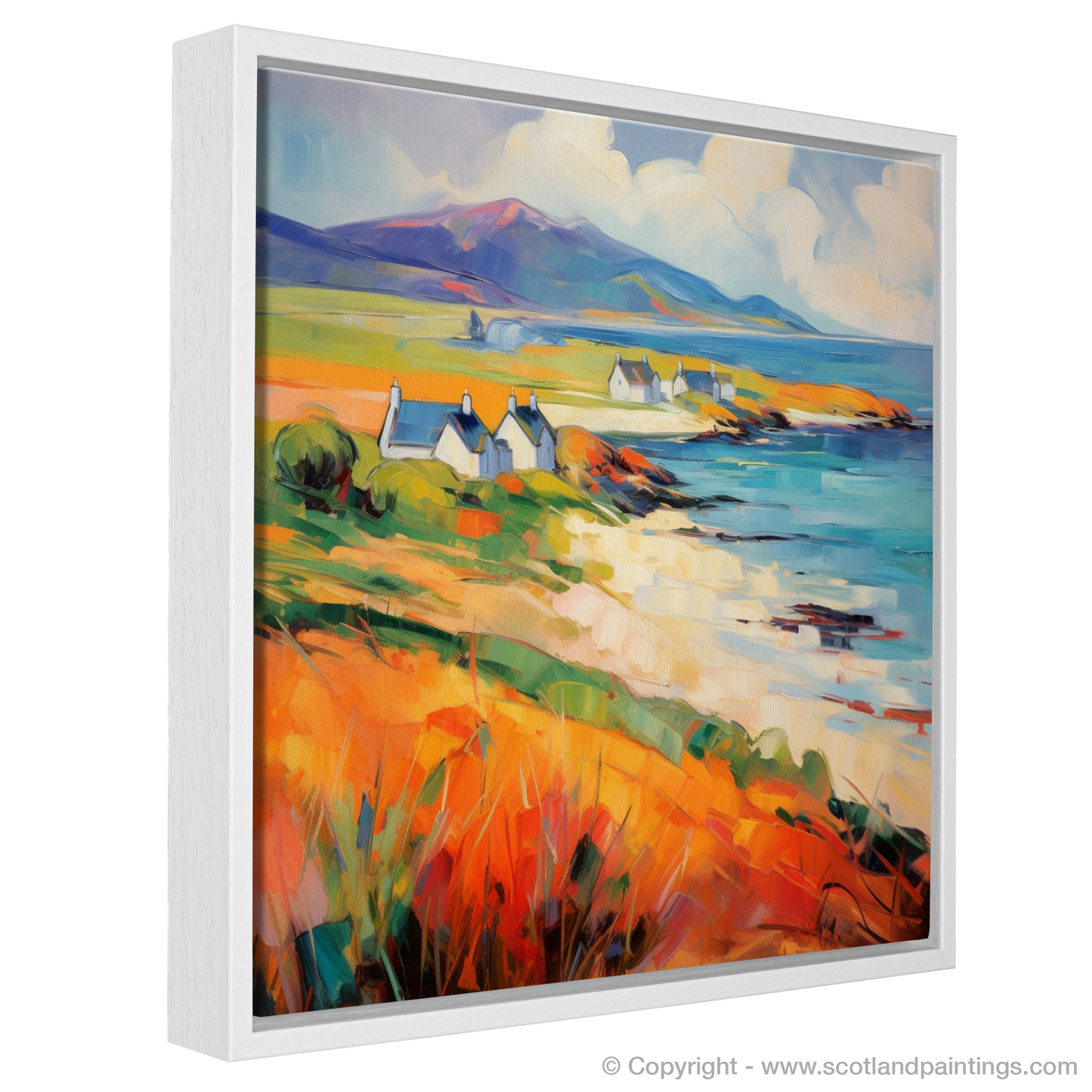 Catterline Bay Blaze: A Fauvist Homage to Scottish Charm