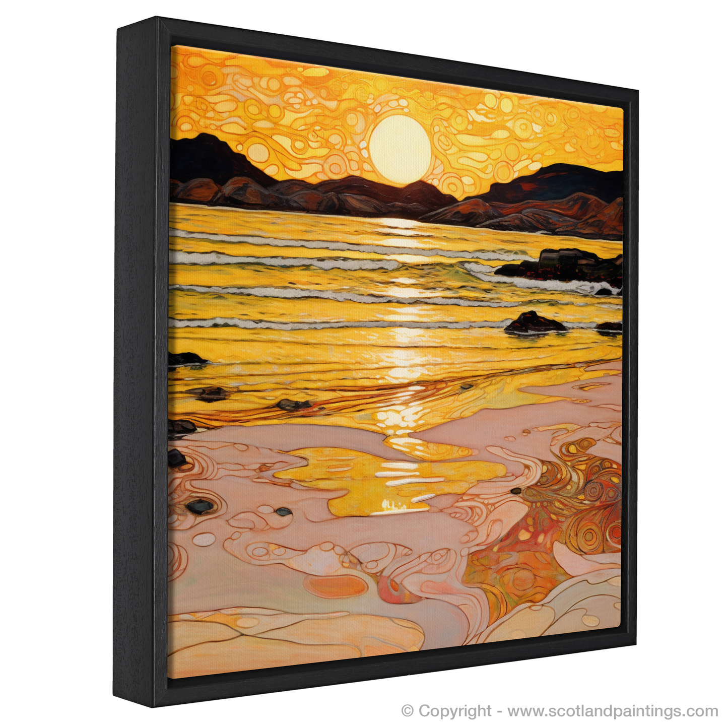 Golden Twilight at Traigh Mhor: An Art Nouveau Ode to Scottish Coves