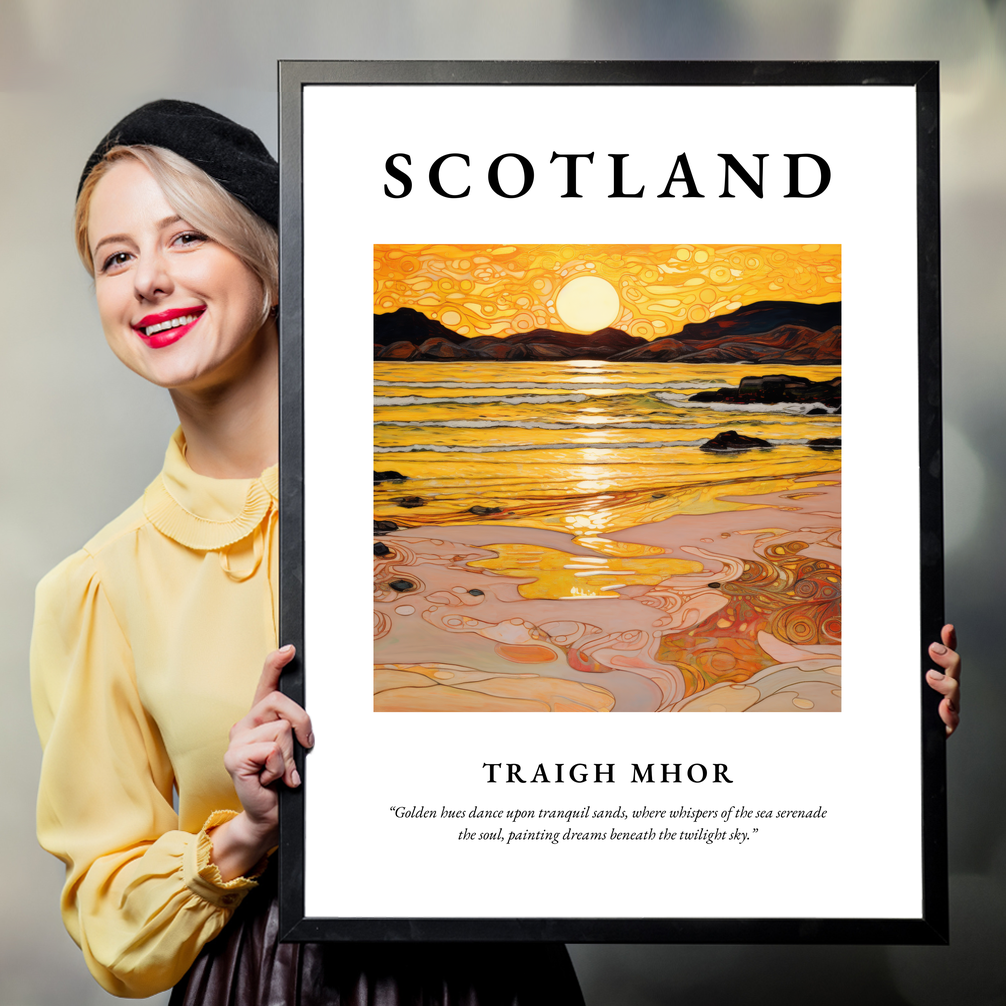 Person holding a poster of Traigh Mhor