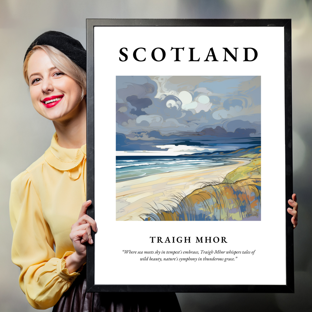 Person holding a poster of Traigh Mhor