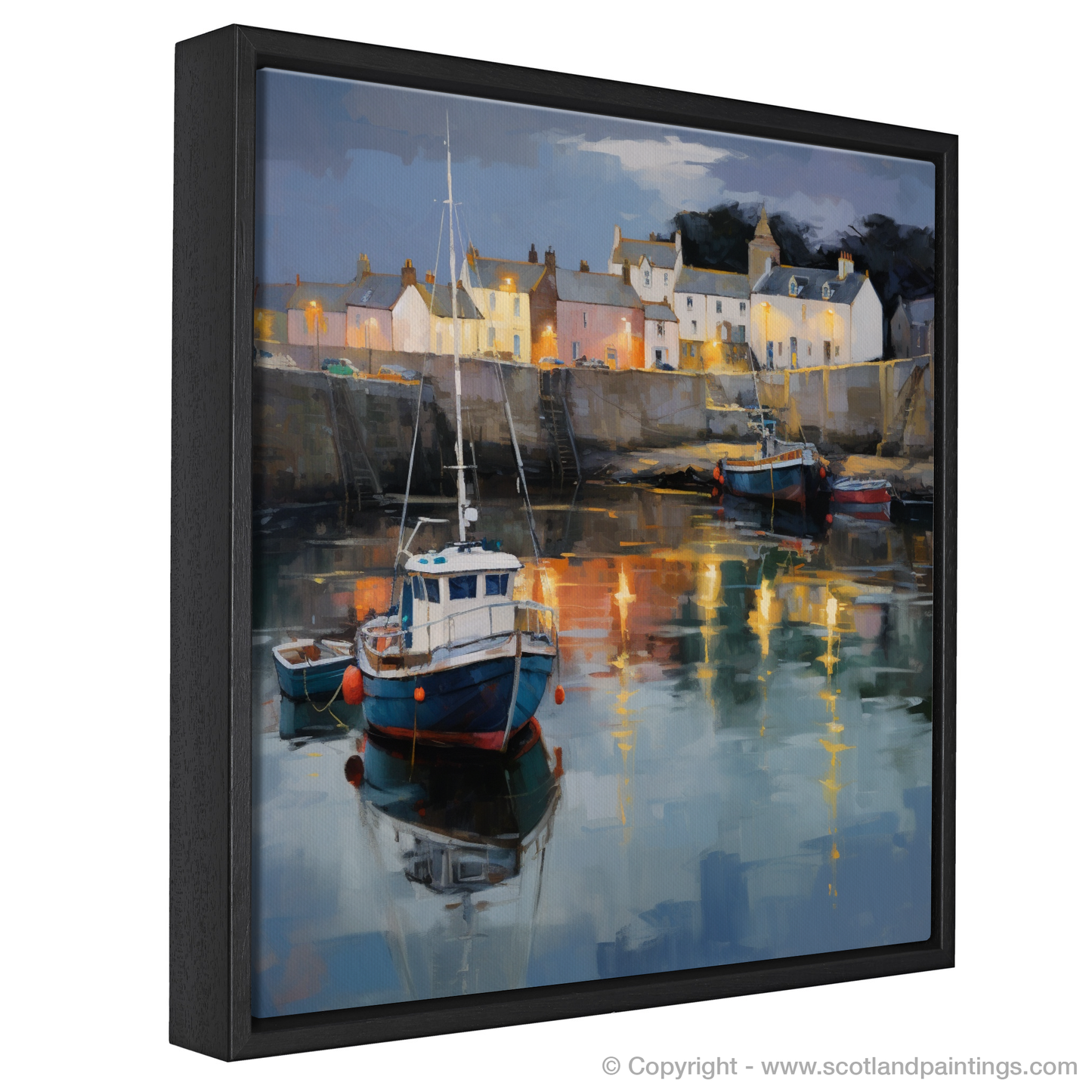 Dusk at Cullen Harbour: A Naive Art Homage