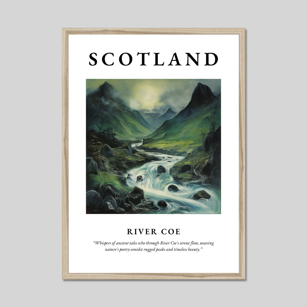 Poster in a natural frame with the word Scotland