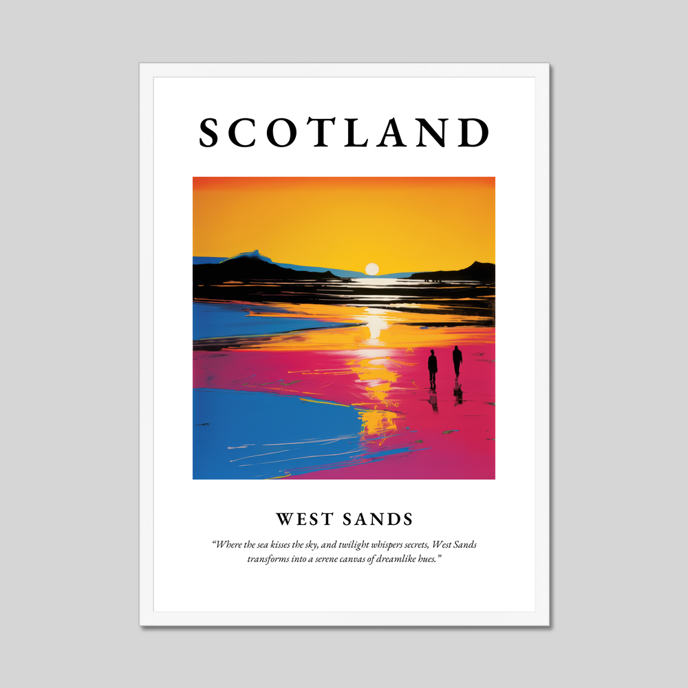 Poster in a white frame with the word Scotland