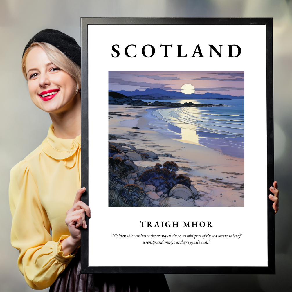 Person holding a poster of Traigh Mhor