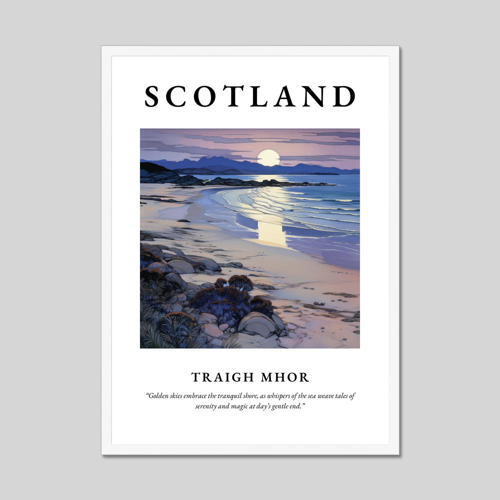 Poster in a white frame with the word Scotland