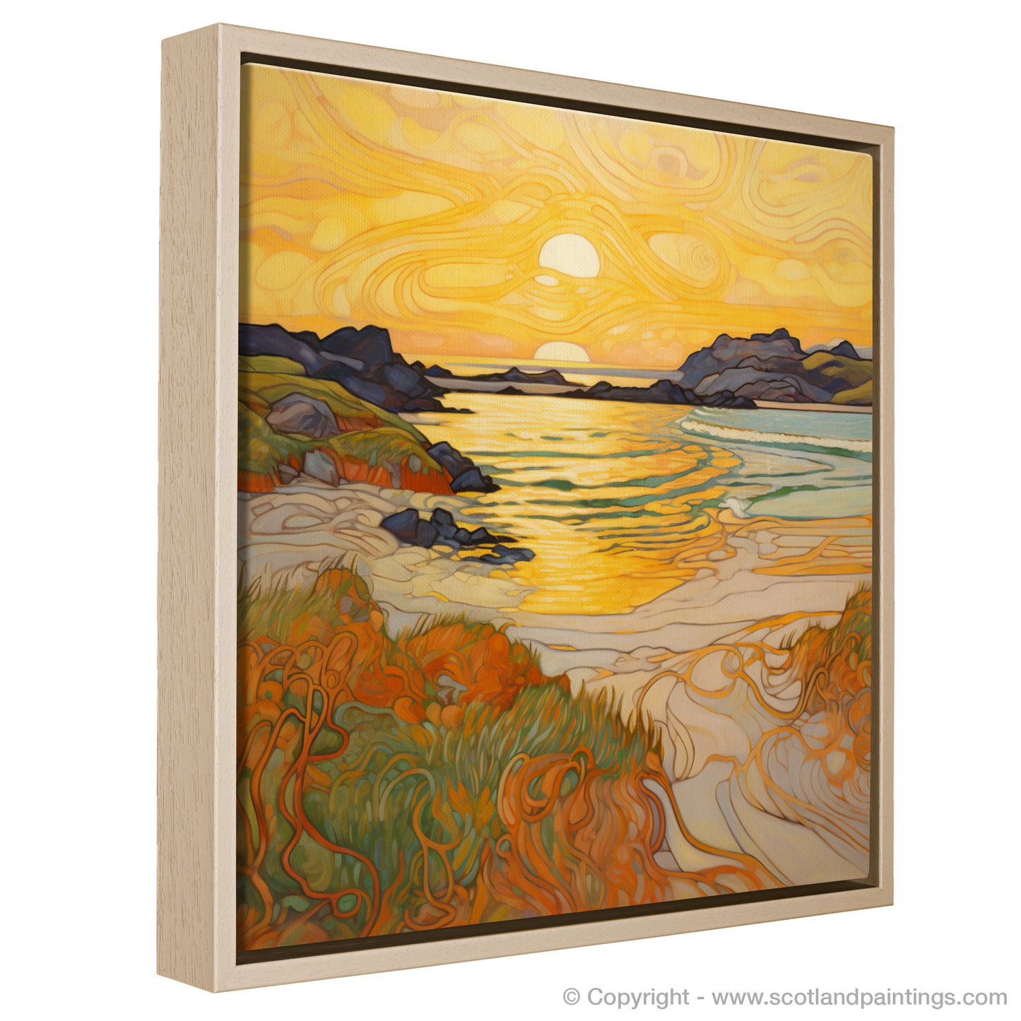 Golden Hour at Traigh Mhor: An Art Nouveau Tribute