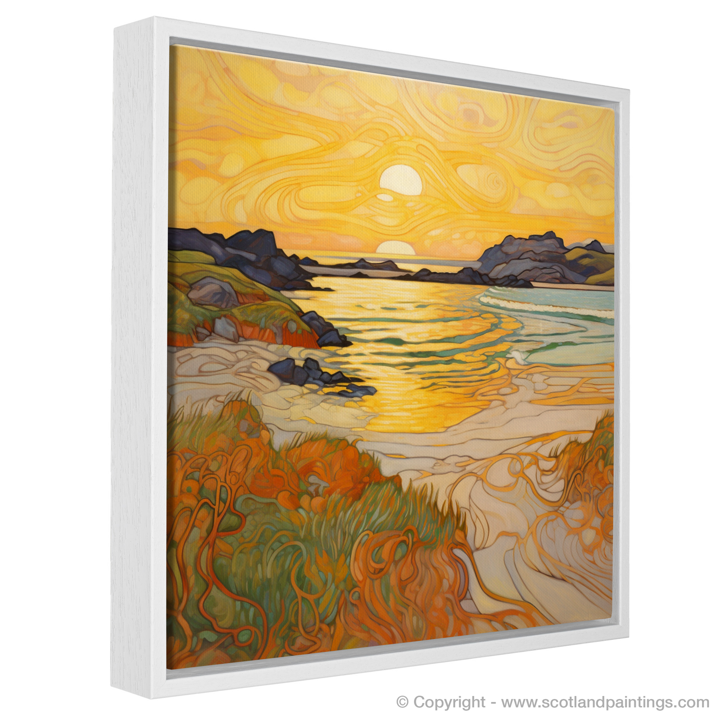 Golden Hour at Traigh Mhor: An Art Nouveau Tribute