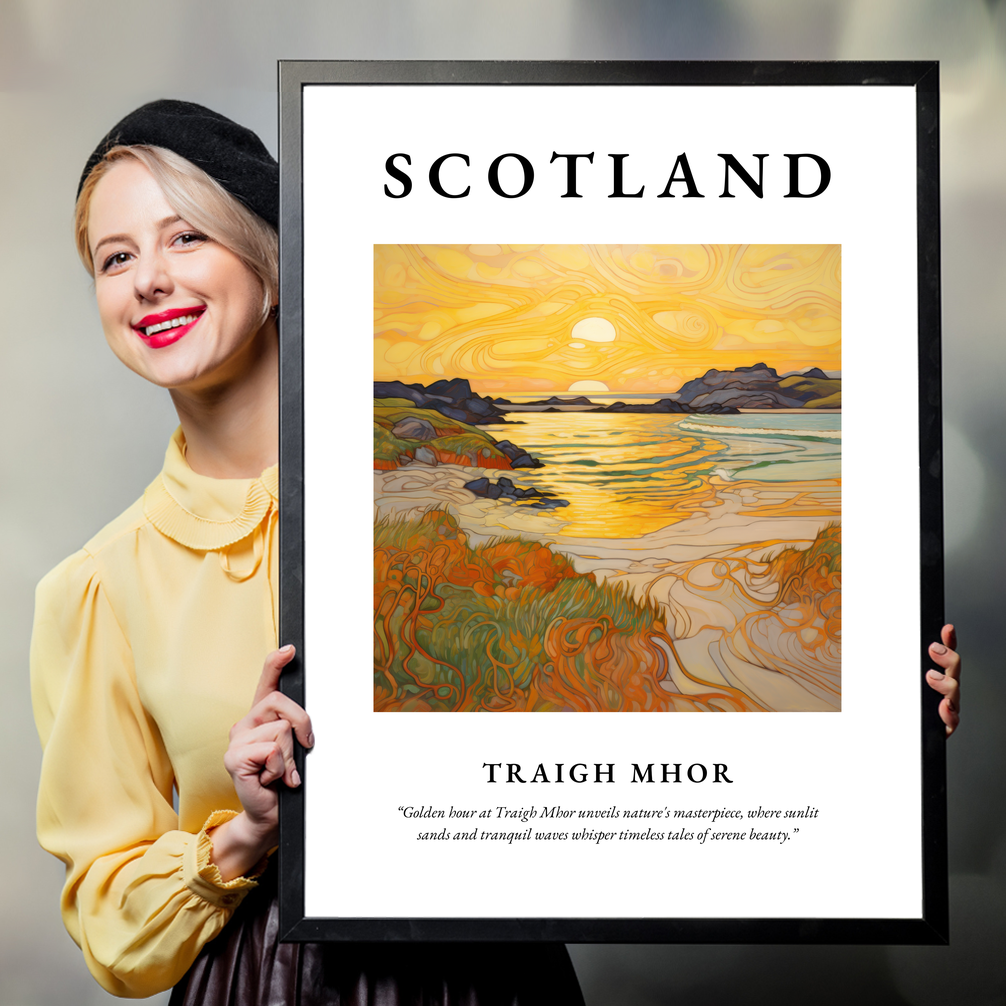 Person holding a poster of Traigh Mhor