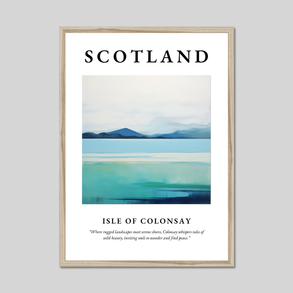 Poster in a natural frame with the word Scotland