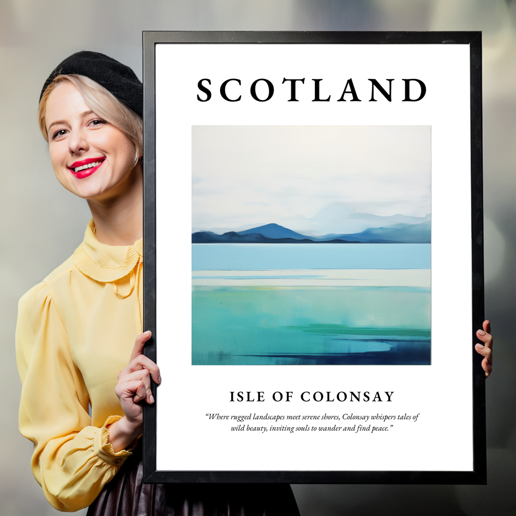 Person holding a poster of Isle of Colonsay