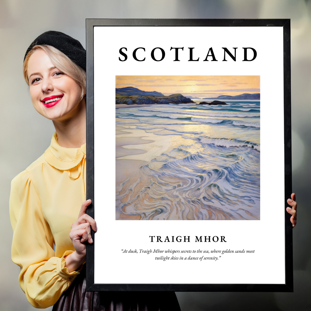 Person holding a poster of Traigh Mhor