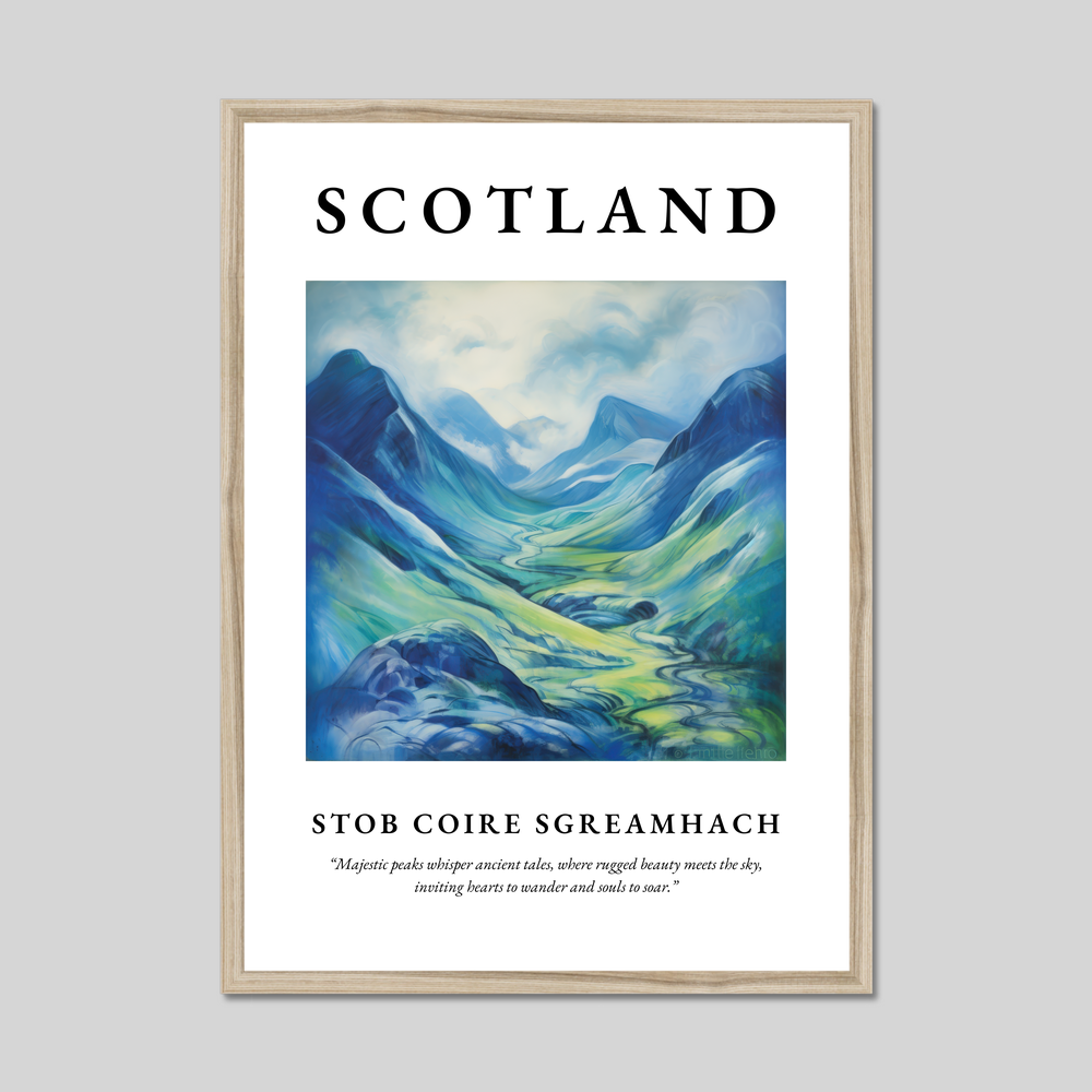 Poster in a natural frame with the word Scotland