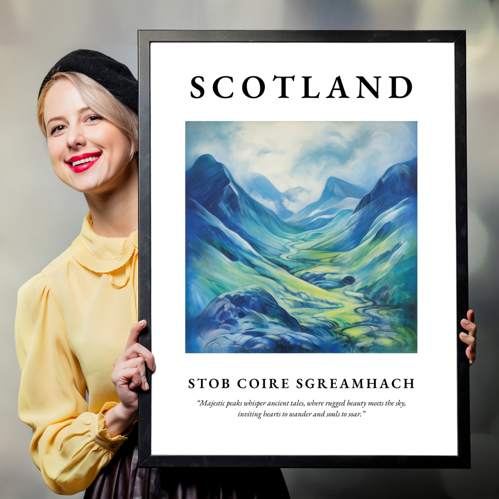 Person holding a poster of Stob Coire Sgreamhach