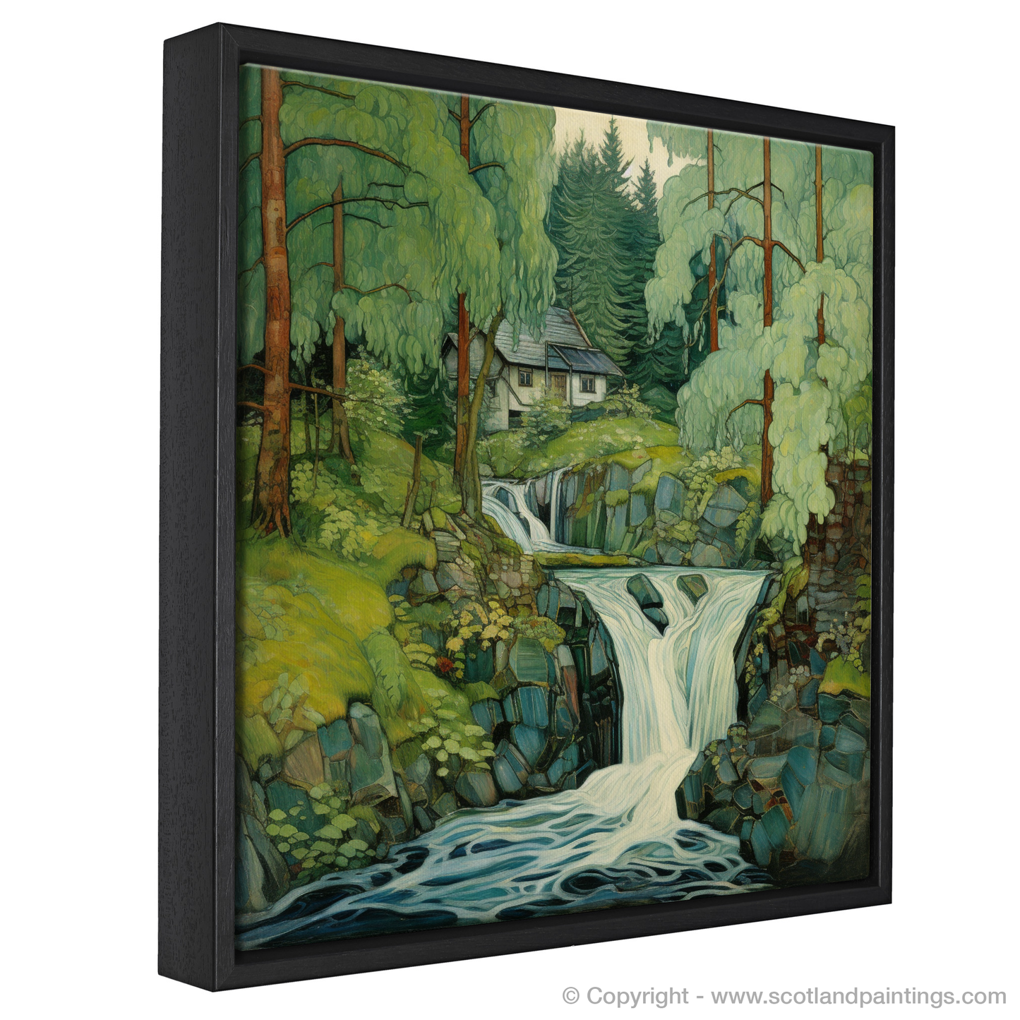 Enchanted Waters of Bonaloch Falls: An Art Nouveau Tribute