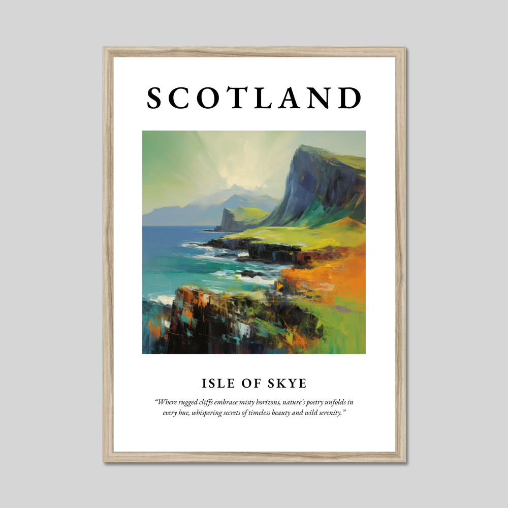 Poster in a natural frame with the word Scotland