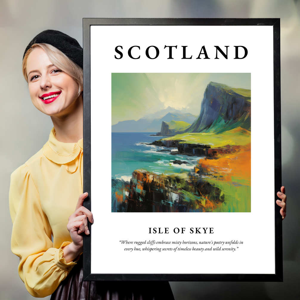 Person holding a poster of Isle of Skye