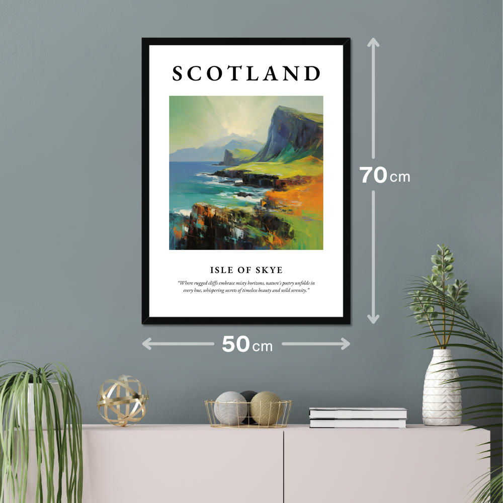 Poster of Isle of Skye hanging on a wall