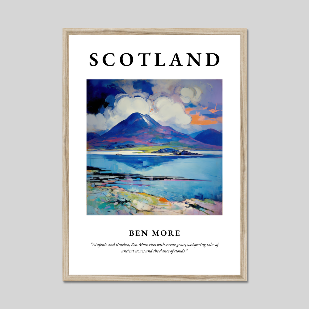 Poster in a natural frame with the word Scotland