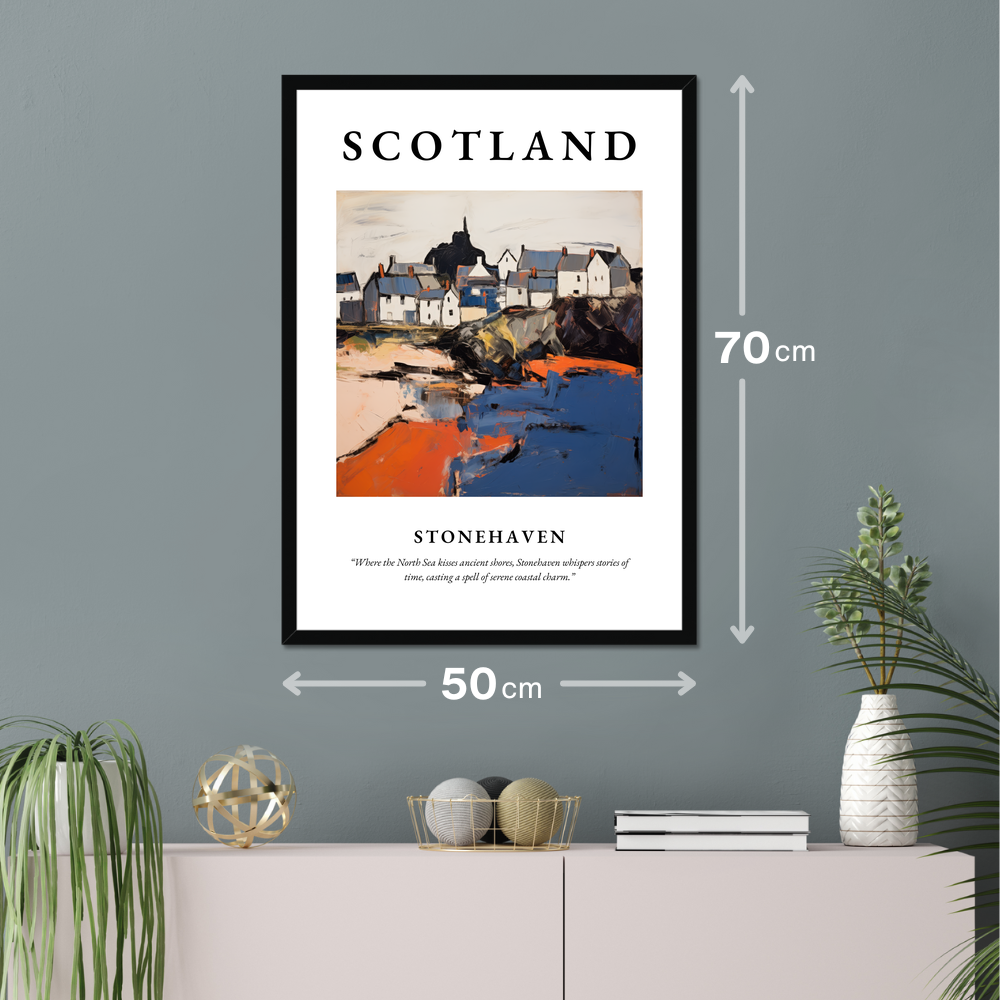 Poster of Stonehaven hanging on a wall