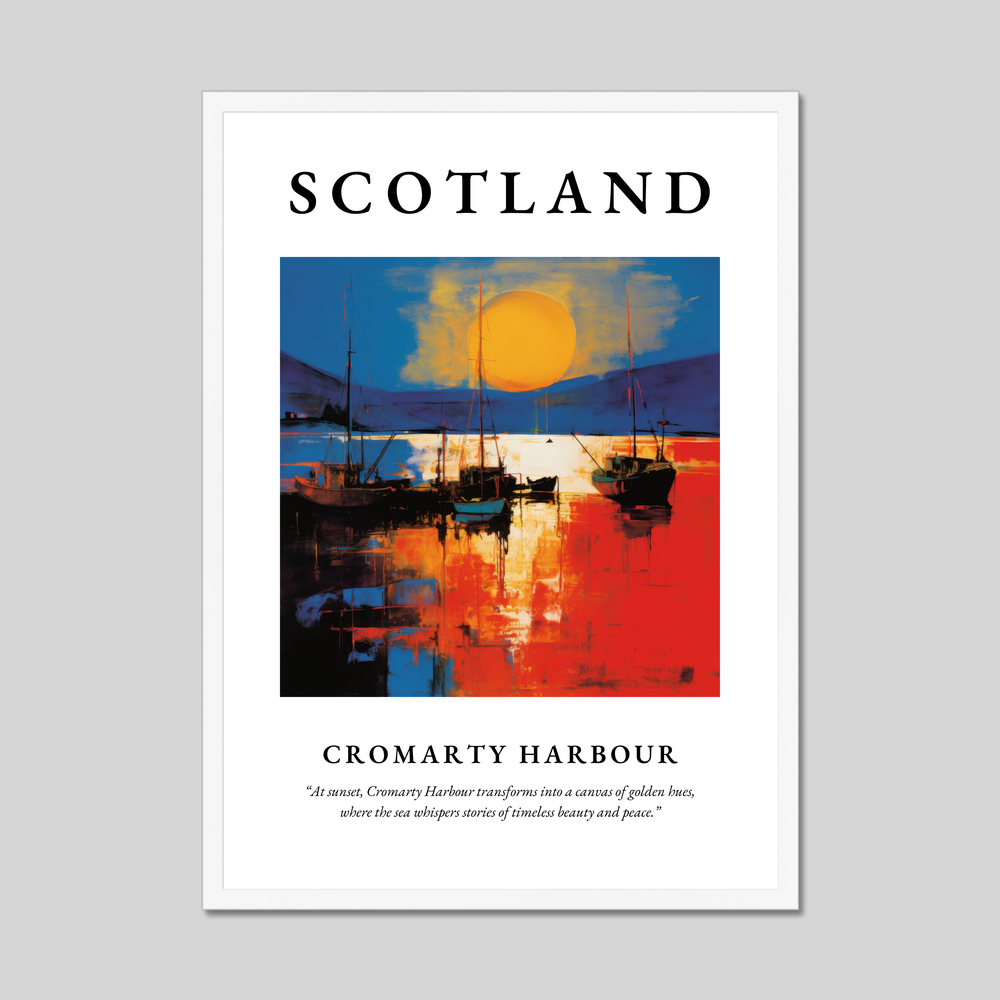 Poster in a white frame with the word Scotland