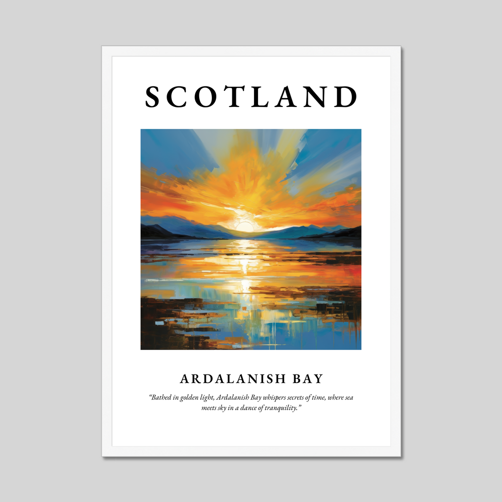 Poster in a white frame with the word Scotland