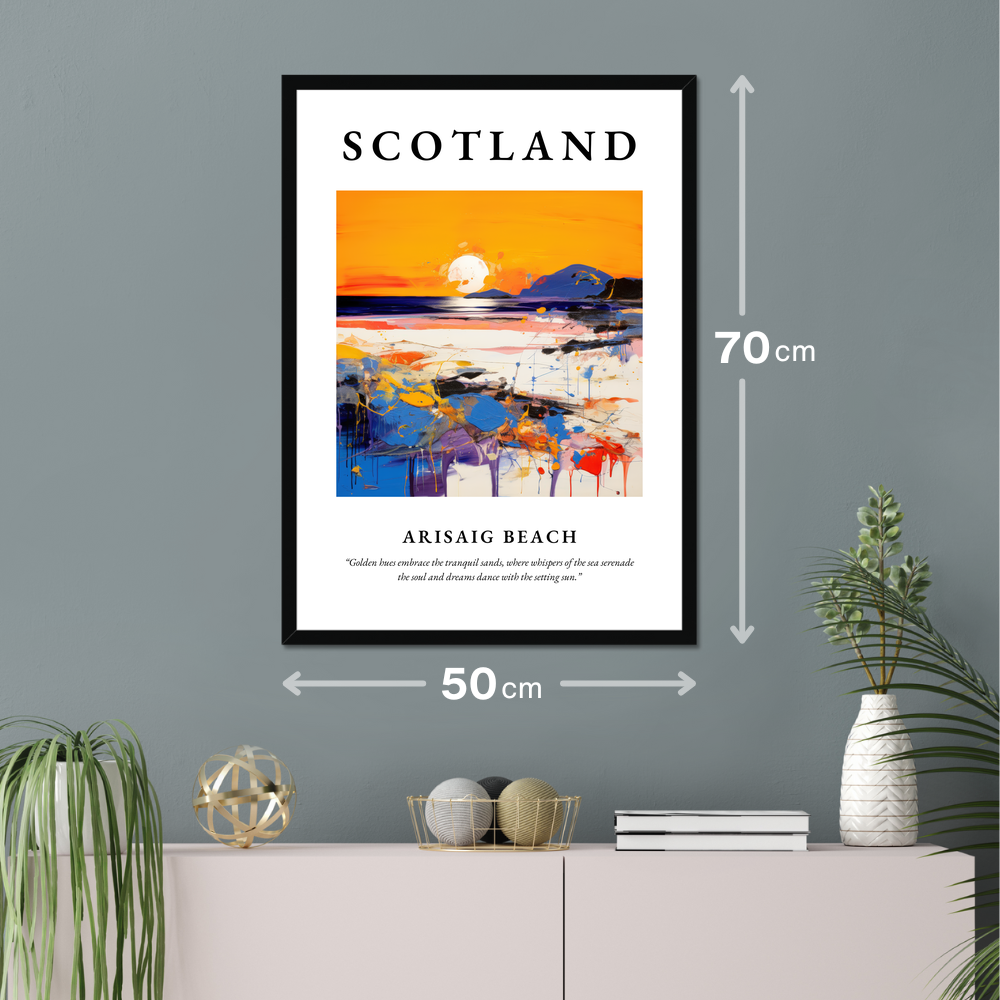 Poster of Arisaig Beach hanging on a wall