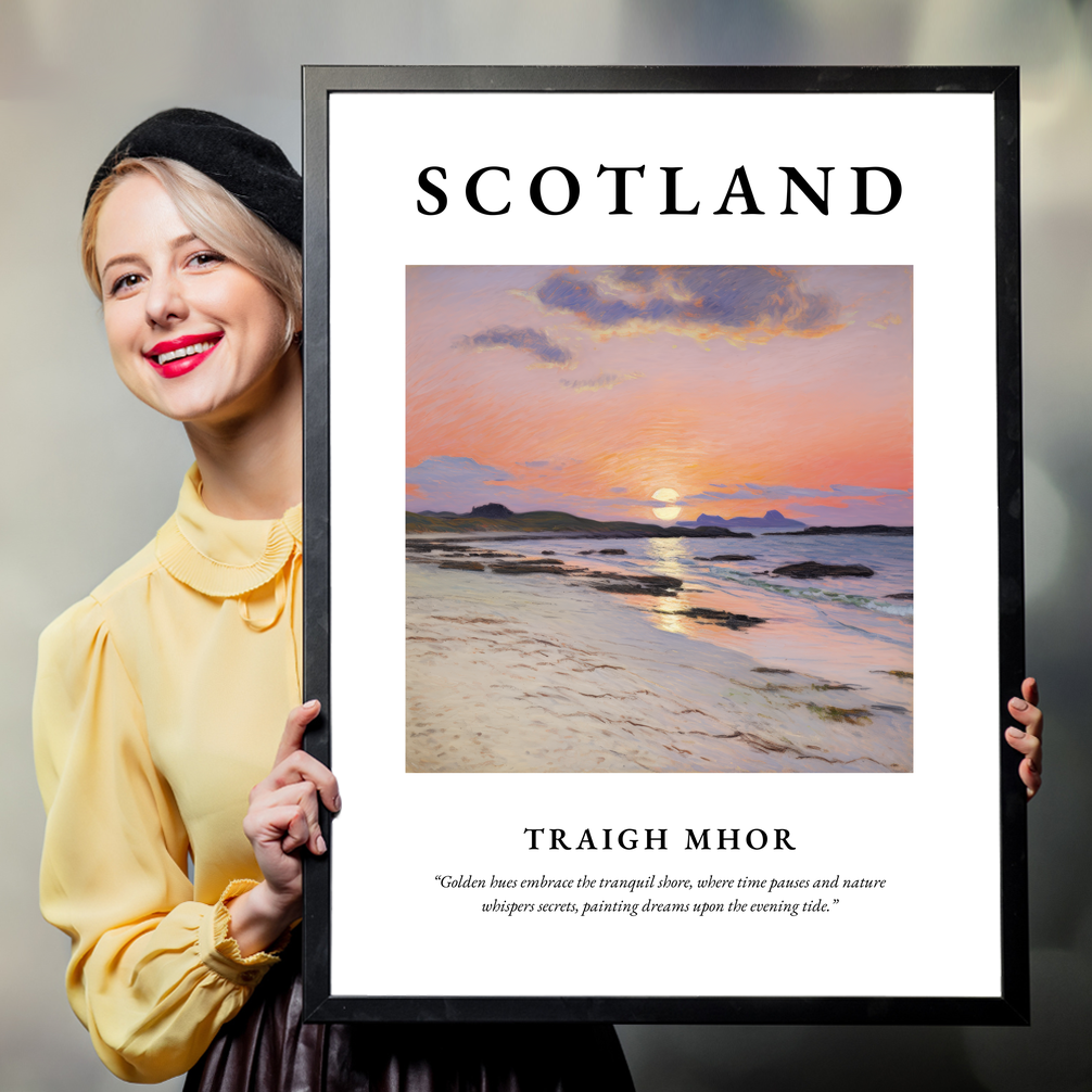 Person holding a poster of Traigh Mhor