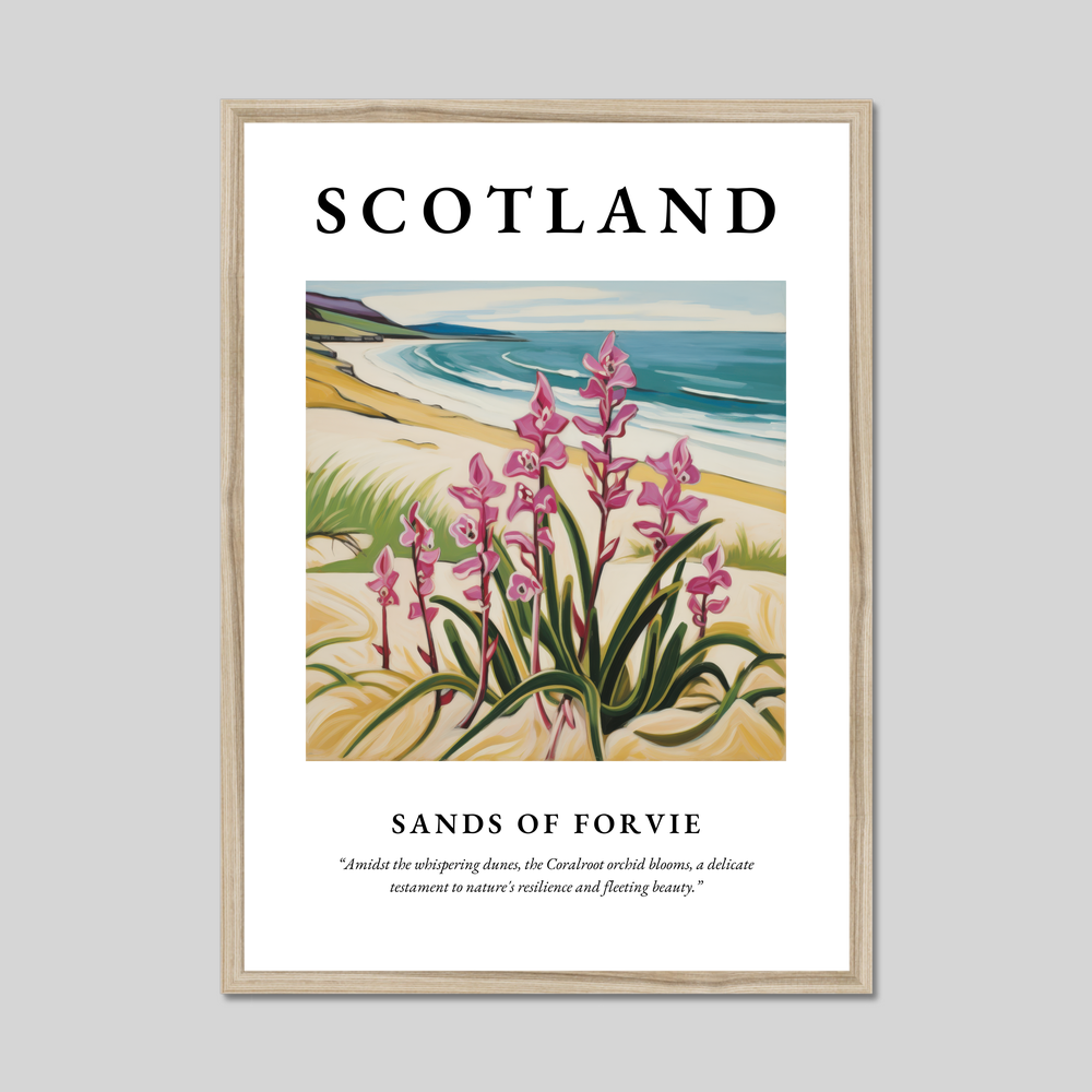 Poster in a natural frame with the word Scotland