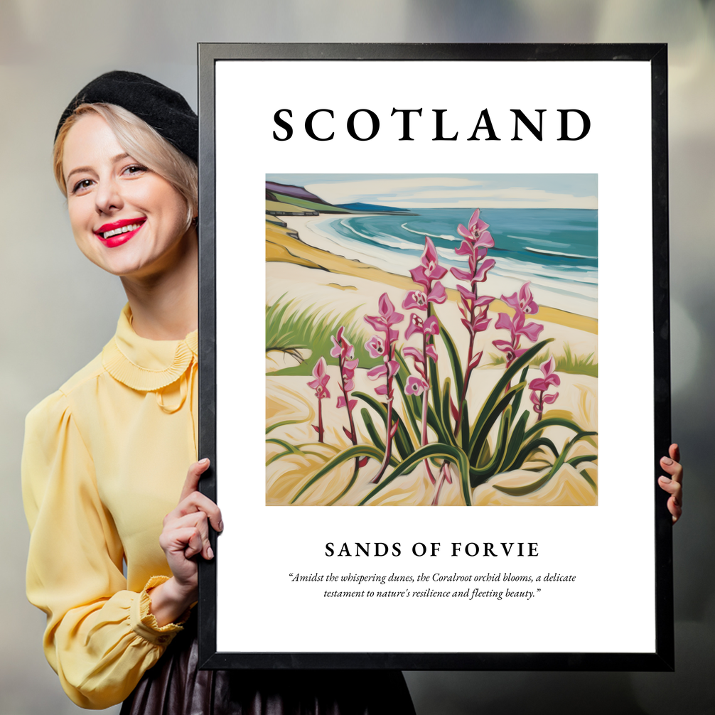 Person holding a poster of Sands of Forvie