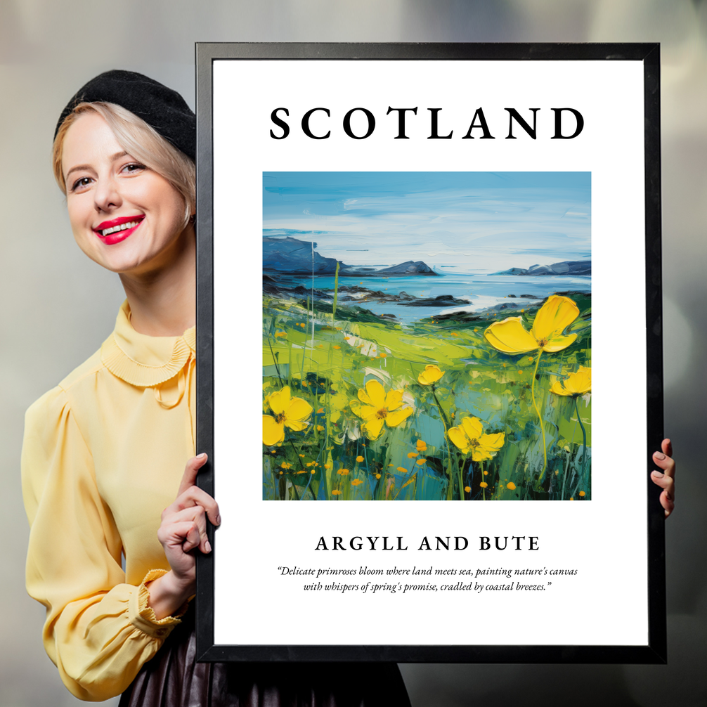 Person holding a poster of Argyll and Bute