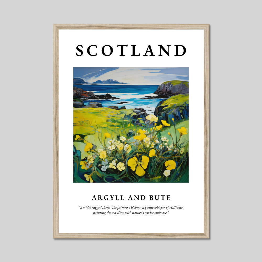 Poster in a natural frame with the word Scotland