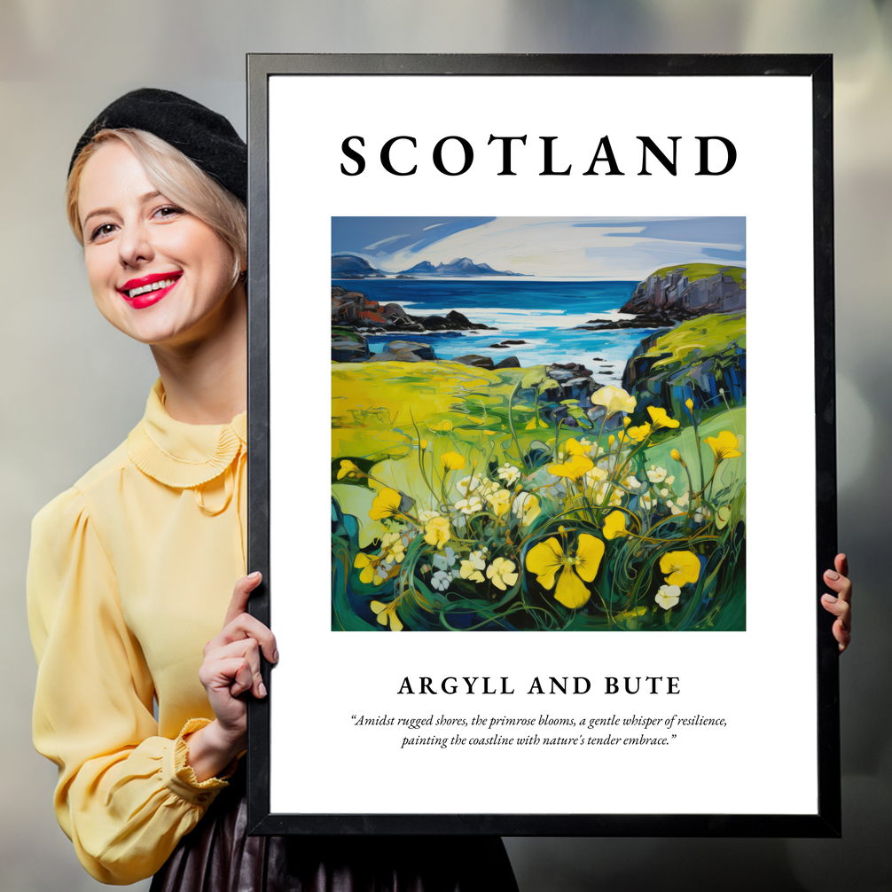 Person holding a poster of Argyll and Bute