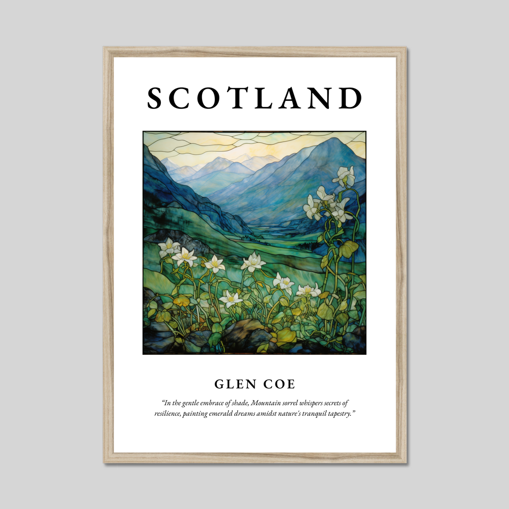 Poster in a natural frame with the word Scotland