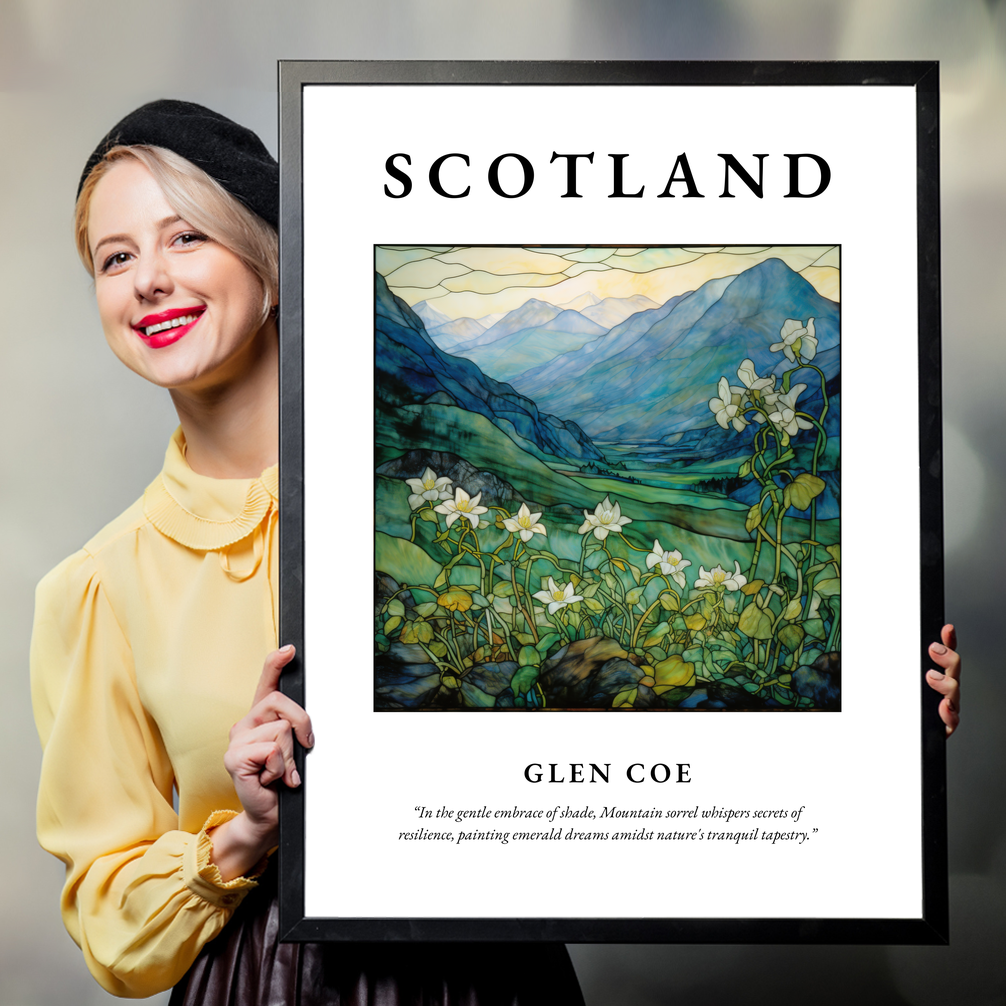 Person holding a poster of Glen Coe