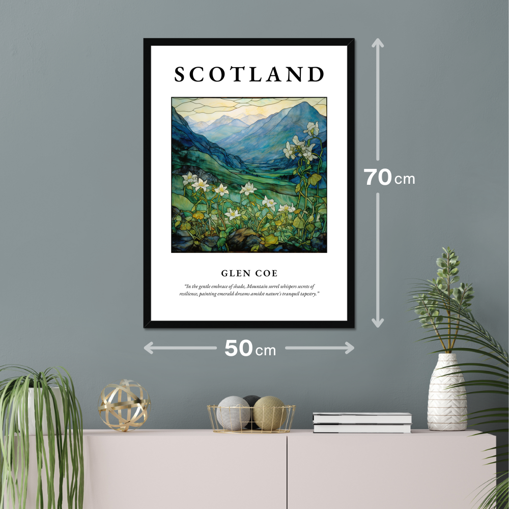 Poster of Glen Coe hanging on a wall