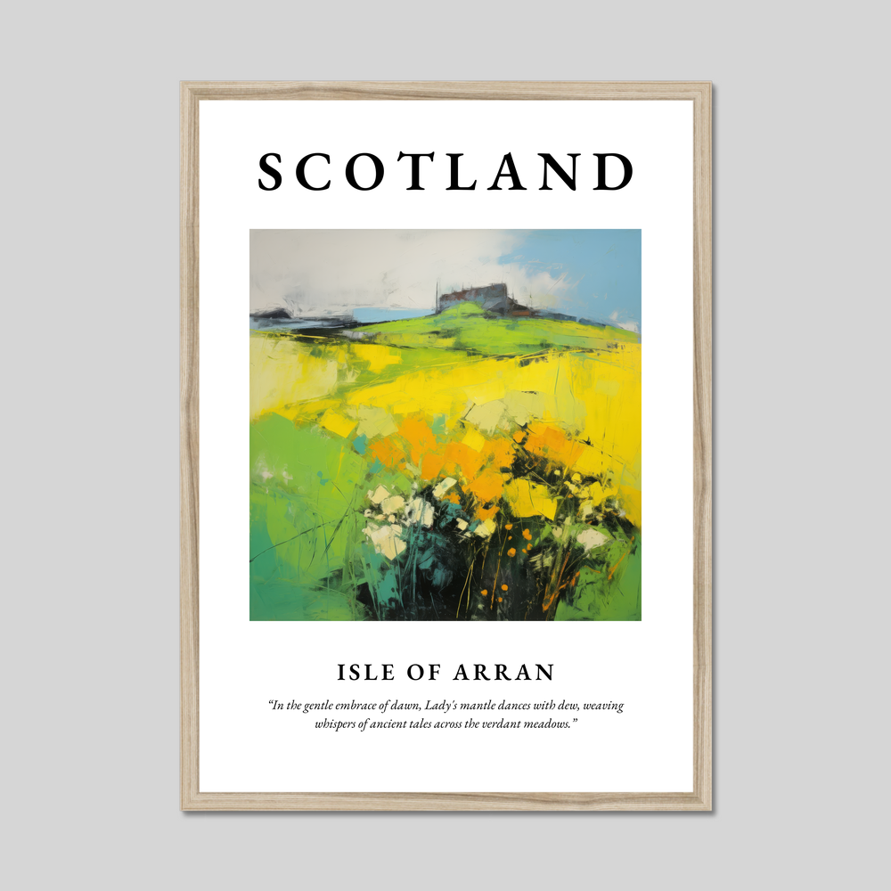 Poster in a natural frame with the word Scotland