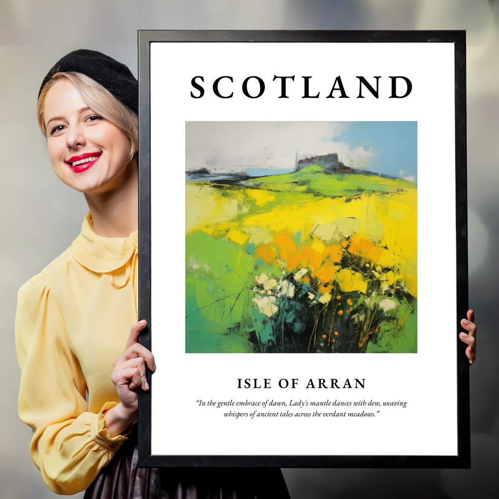 Person holding a poster of Isle of Arran