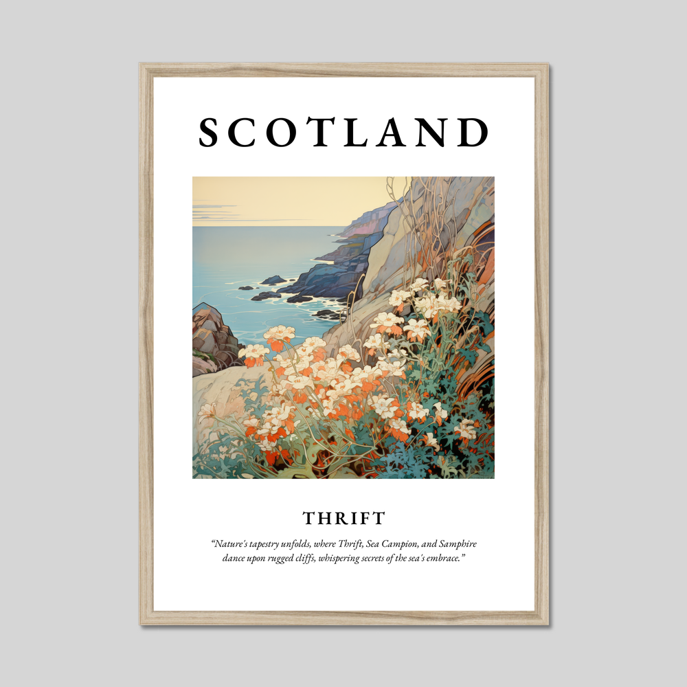 Poster in a natural frame with the word Scotland