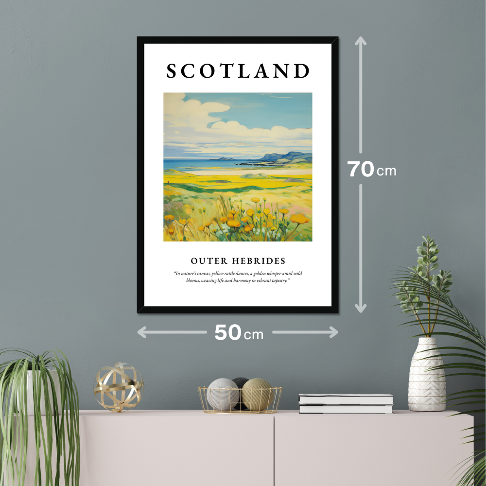 Poster of Outer Hebrides hanging on a wall