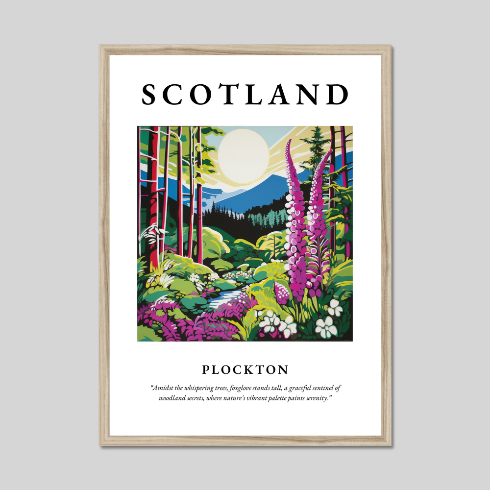 Poster in a natural frame with the word Scotland