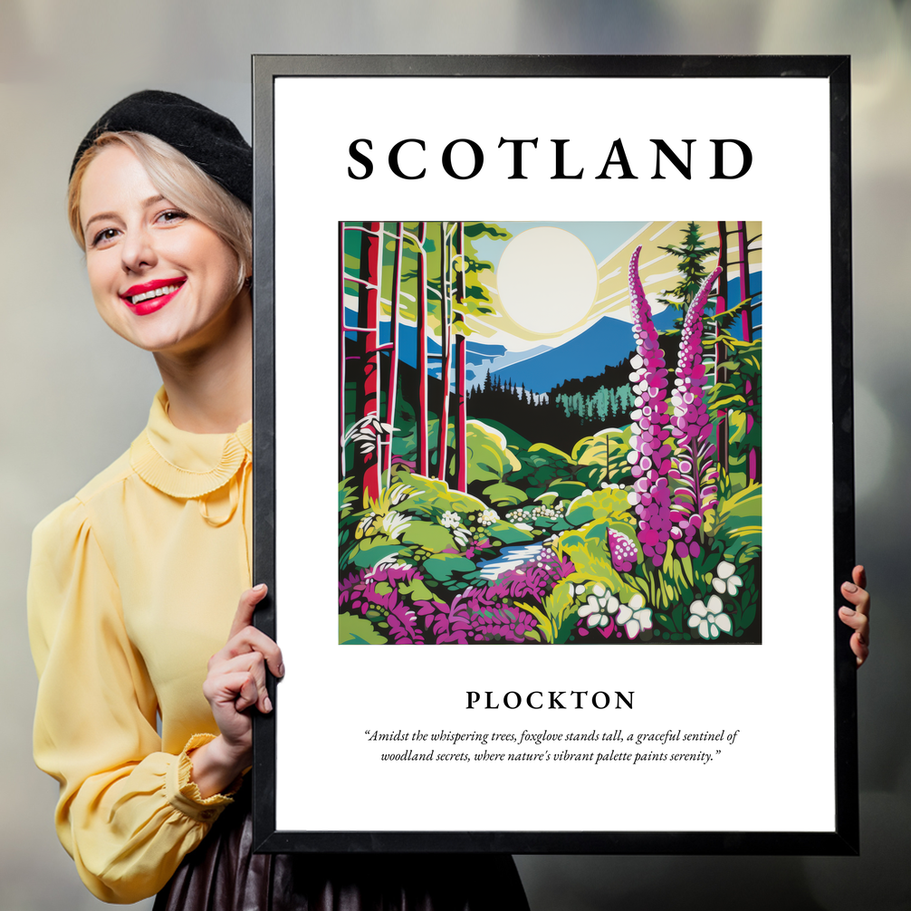 Person holding a poster of Plockton