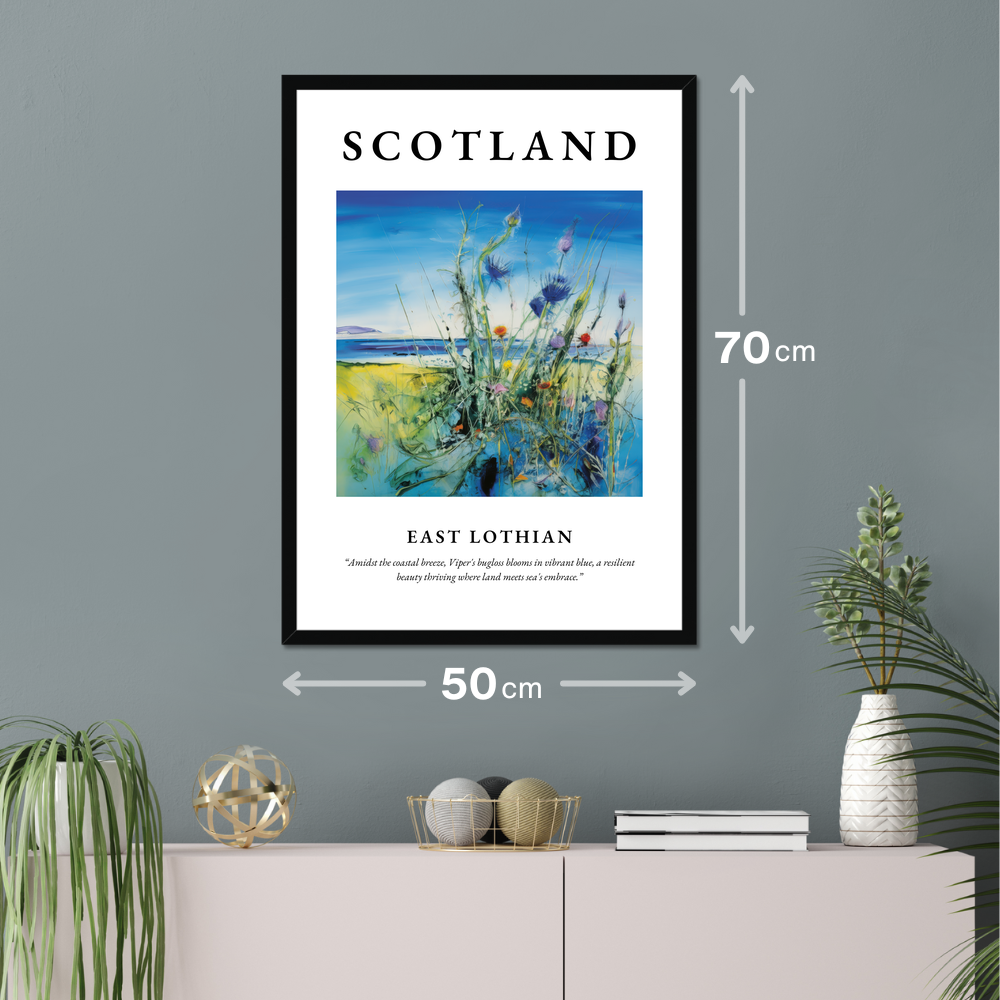 Poster of East Lothian hanging on a wall