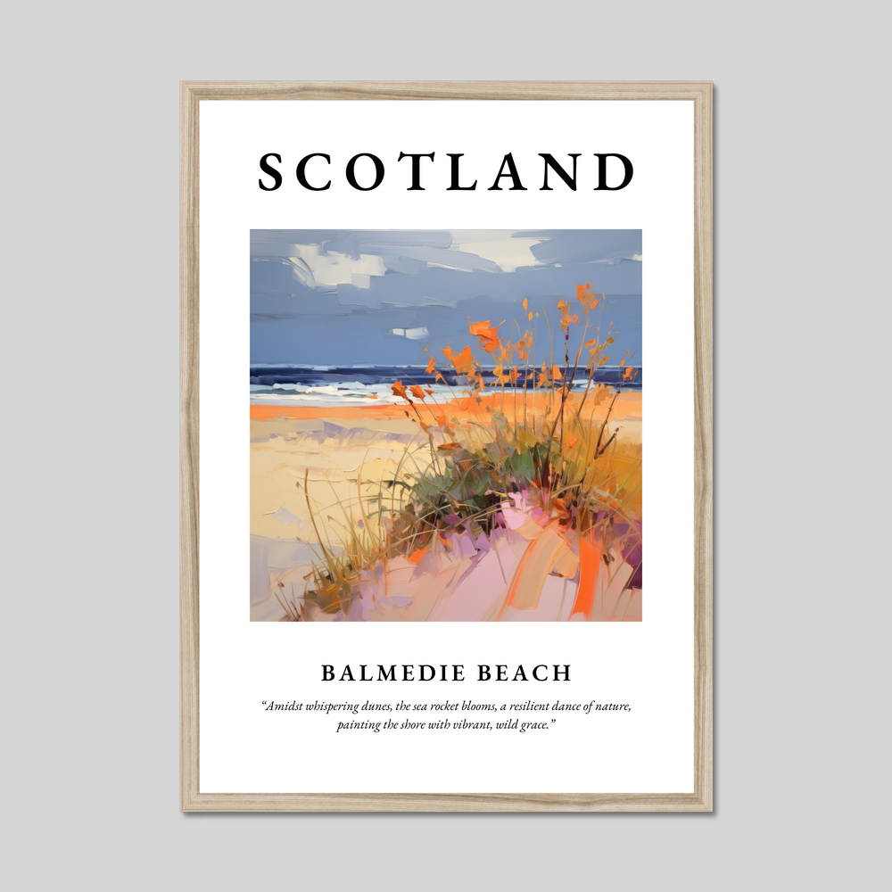 Poster in a natural frame with the word Scotland