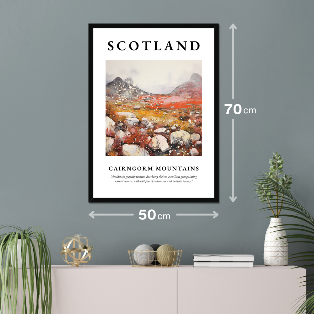 Poster of Cairngorm Mountains hanging on a wall