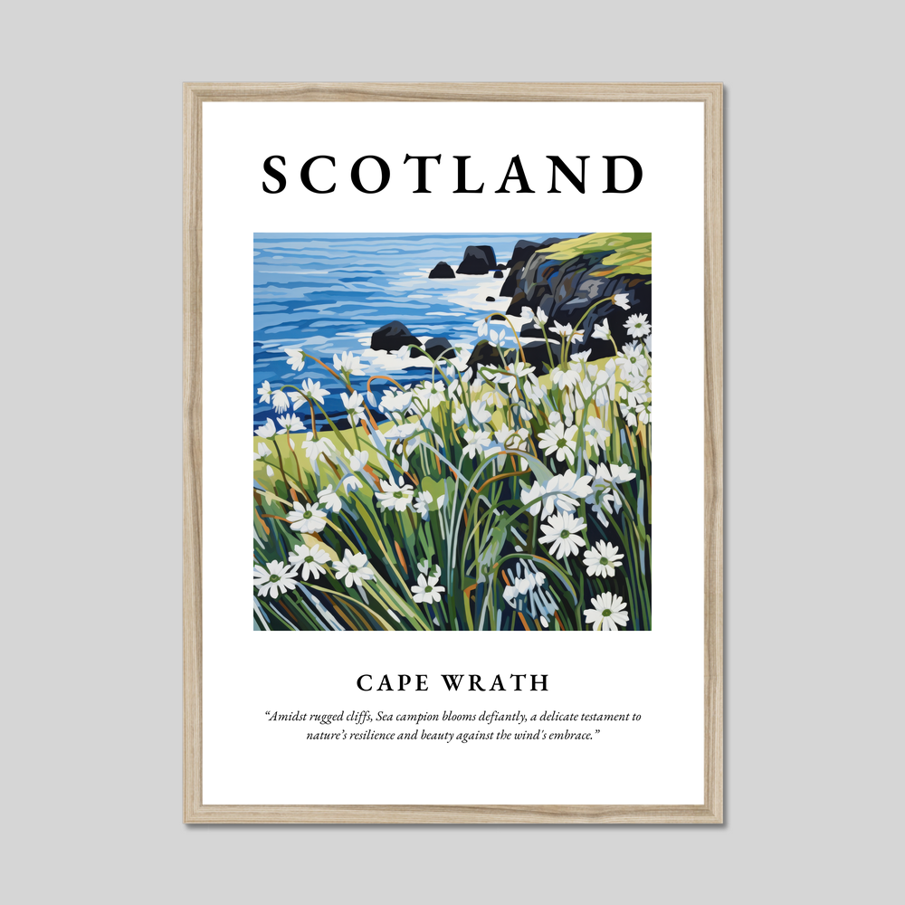 Poster in a natural frame with the word Scotland